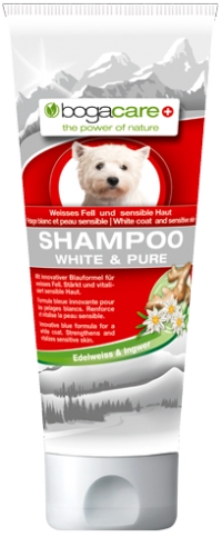 SHAMPOO WHITE &amp; PURE | Shampoo für helles Fell mit innovativer blauer Formel, die Gelbtöne abdämpft und Weißtöne hervorhebt